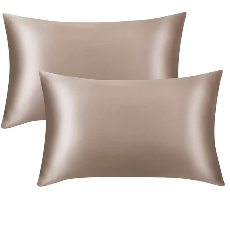 UPNEJA V HANDLOOM plain Satin pillow covers (46x70cms, 1 Set of 2 pillow cover)