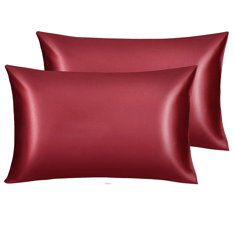 UPNEJA V HANDLOOM plain Satin pillow covers (46x70cms, 1 Set of 2  pillow cover)