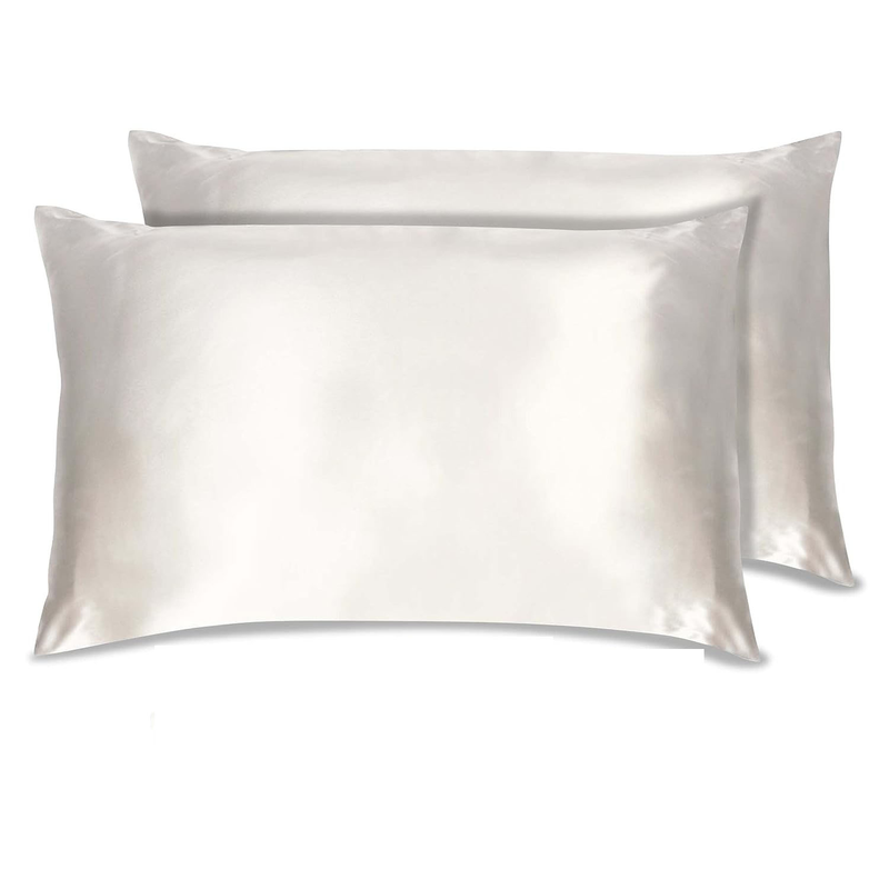 UPNEJA V HANDLOOM plain Satin pillow covers (46x70cms, 1 Set of 2  pillow cover)