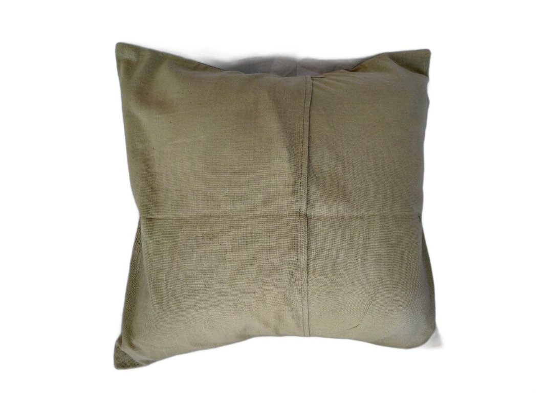 Beige Silk Zari Brocade 16 ⨉ 16 Cushion Pillow Cover, Sofa Cushion Cover, Bedding Cushion Cover, Cotton Cushion Cover, Decorative Pillow